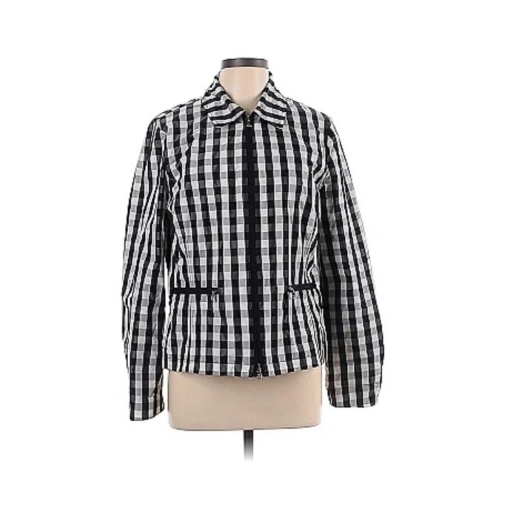 Ralph Lauren Black&White Plaid Check Windbreaker Jacket Size XL - Picture 1 of 9